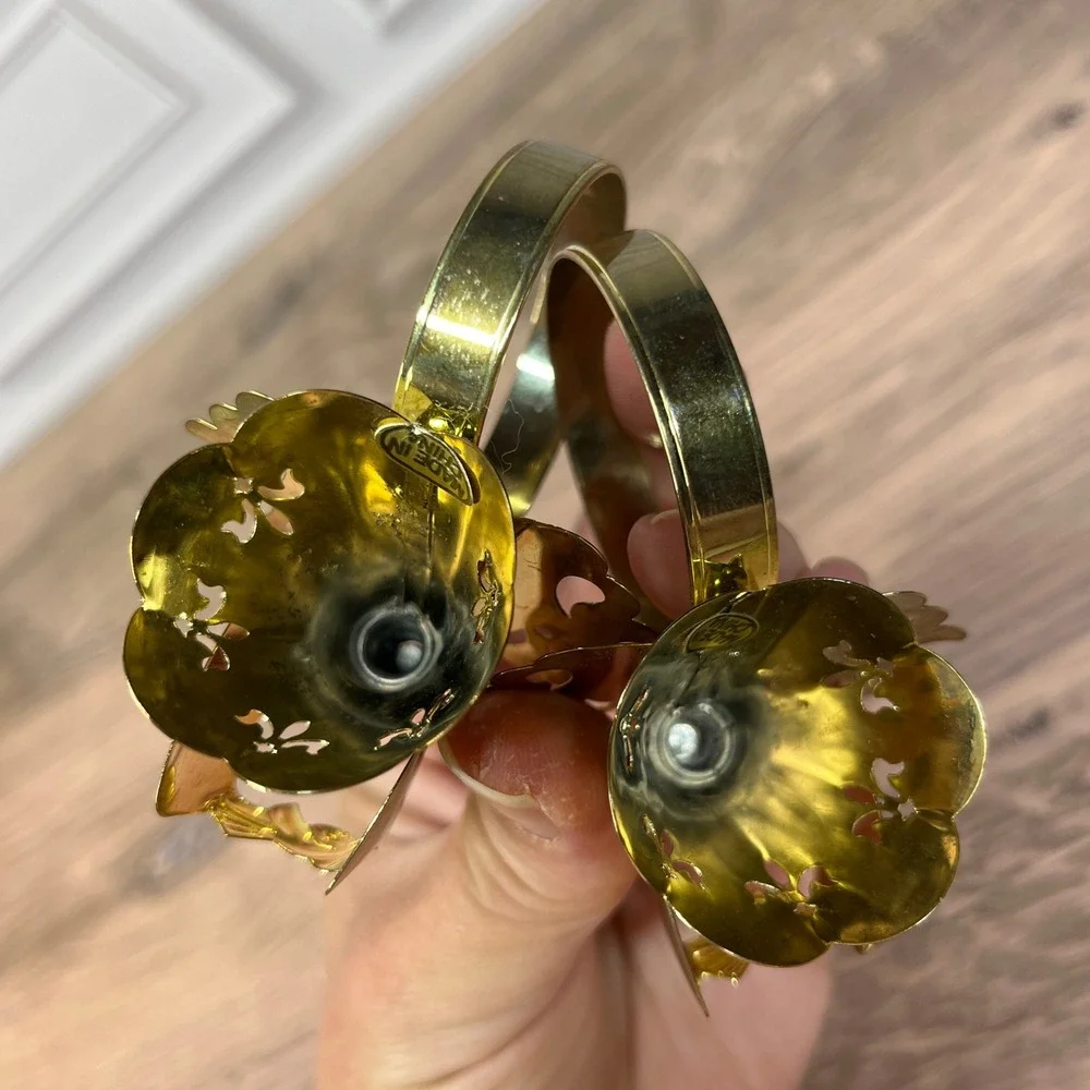Brass Angel Napkin Rings Gold Christmas Holiday Decor Vintage Set of 3